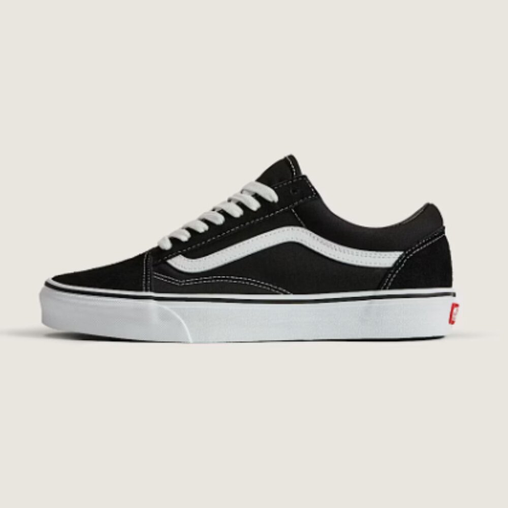 VANS Old Skool Shoe Sneaker Black & White Women Size 7